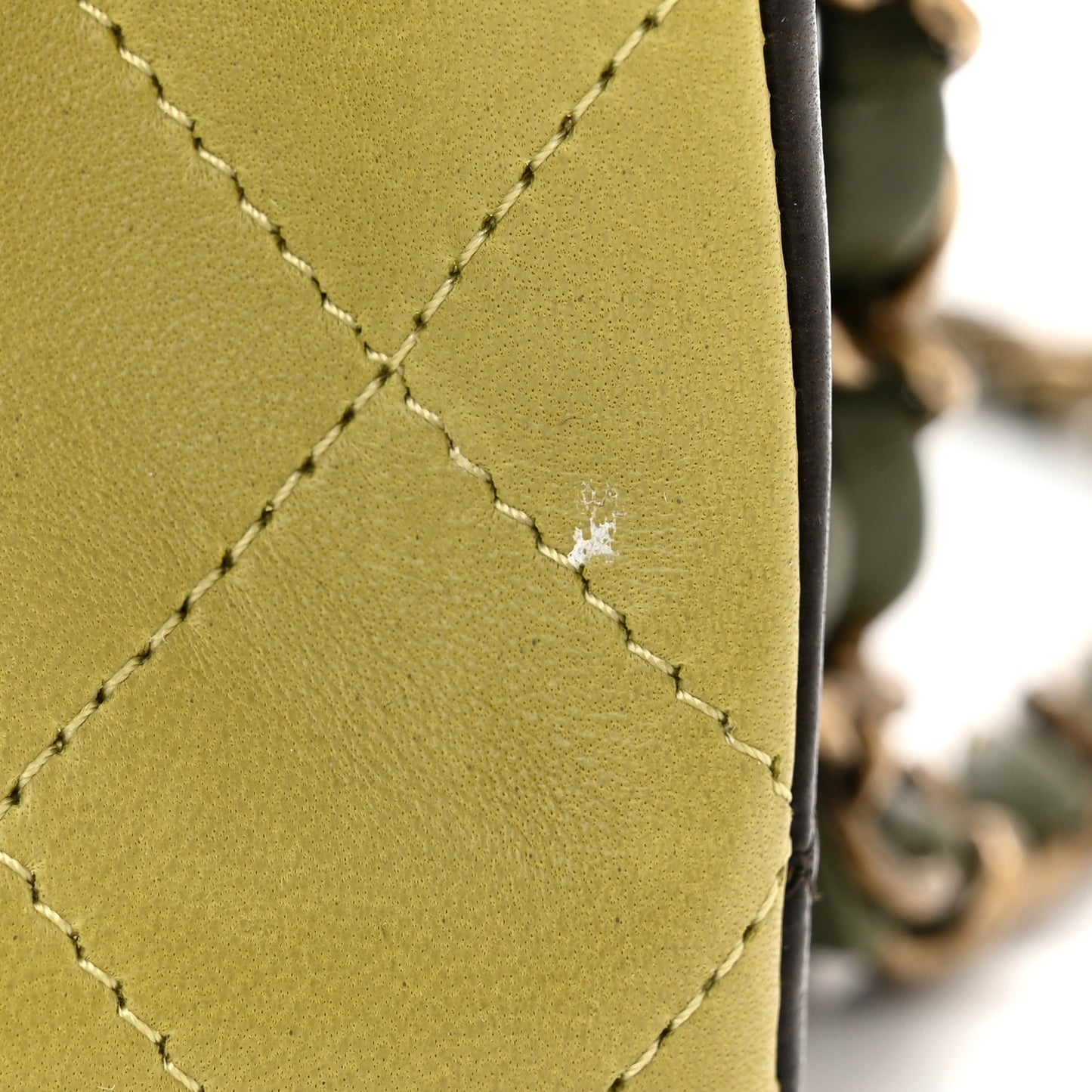 Lambskin Quilted Tri-Color Medium Double Flap Green Brown