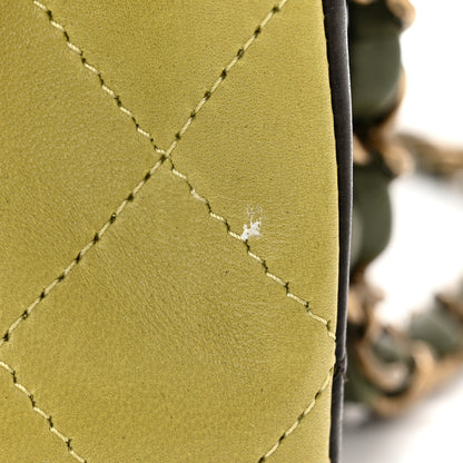 Chanel Lambskin Quilted Tri-Color Medium Double Flap Green Brown 12 of 14