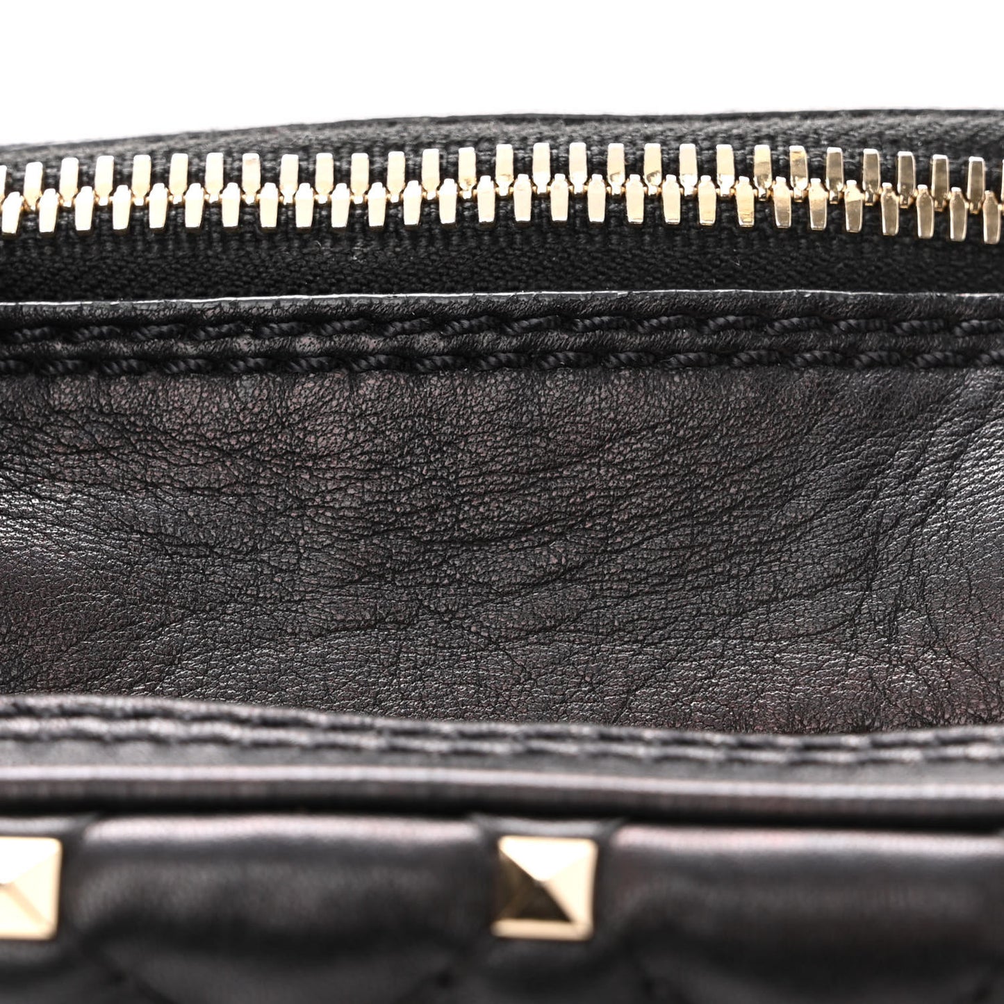 Nappa Rockstud Spike Double Zip Camera Crossbody Bag Black