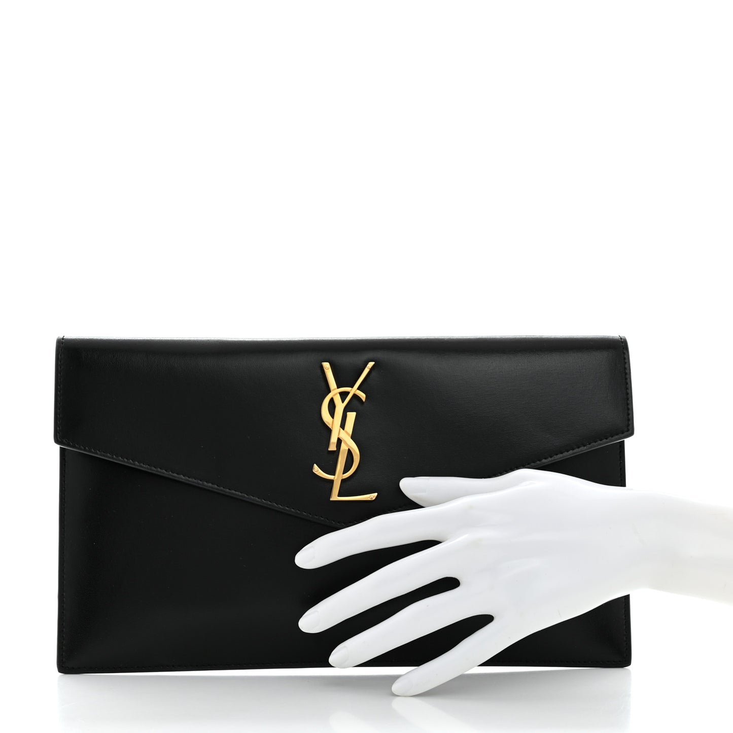 Smooth Shiny Calfskin Monogram Uptown Pouch Black