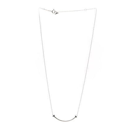 Tiffany Sterling Silver Small T Smile Pendant Necklace 3 of 6