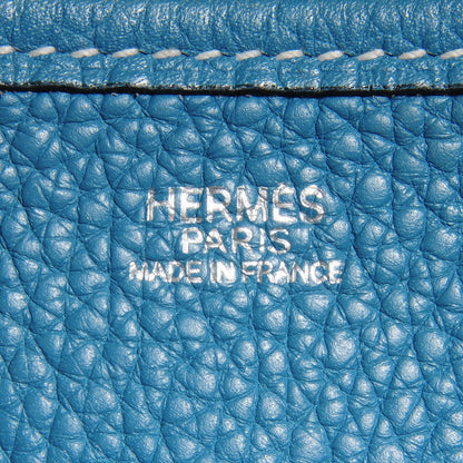 Hermes Taurillon Clemence Evelyne GM Blue Jean 9 of 13