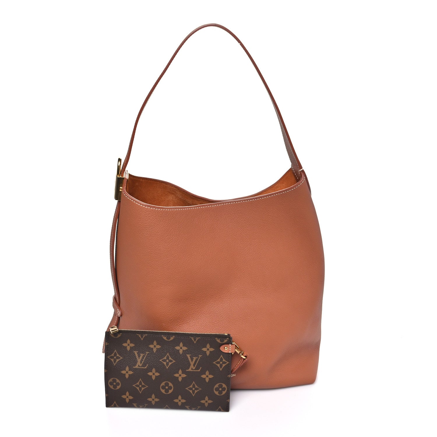 Louis Vuitton Grained Calfskin Low Key Hobo MM Cognac 1821148