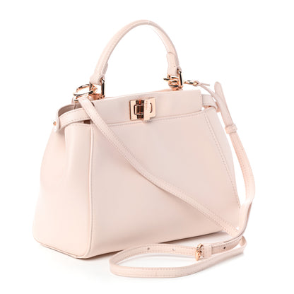 Fendi Nappa Mini Peekaboo Iconic Satchel Egg Shell 3 of 9
