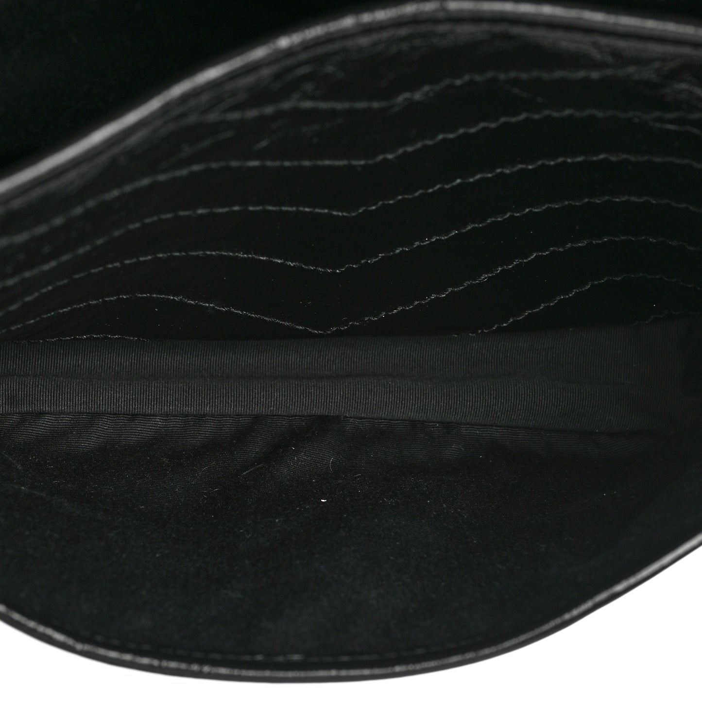 Crinkled Calfskin Matelasse Monogram Medium Niki Chain Satchel Black