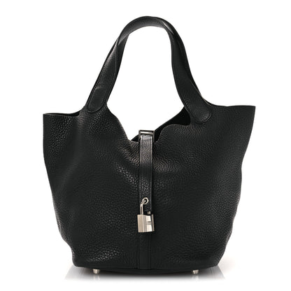 Hermes Taurillon Clemence Picotin Lock 22 MM Black 1 of 12