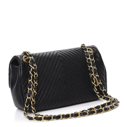 Chanel Calfskin Surpique Chevron Small Flap Black 3 of 11