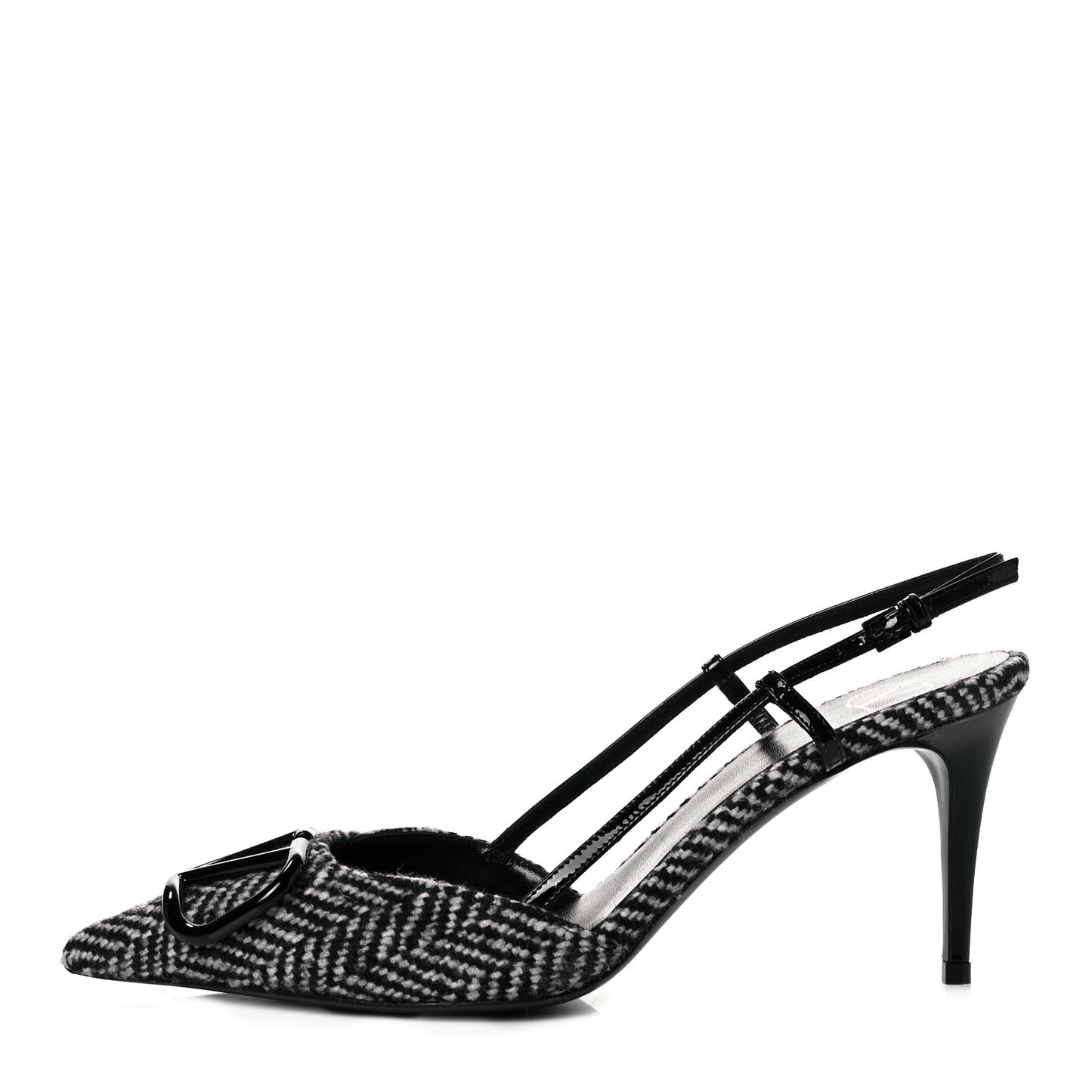 Tweed Signature Vlogo Slingback 80mm Pumps 38.5 Black