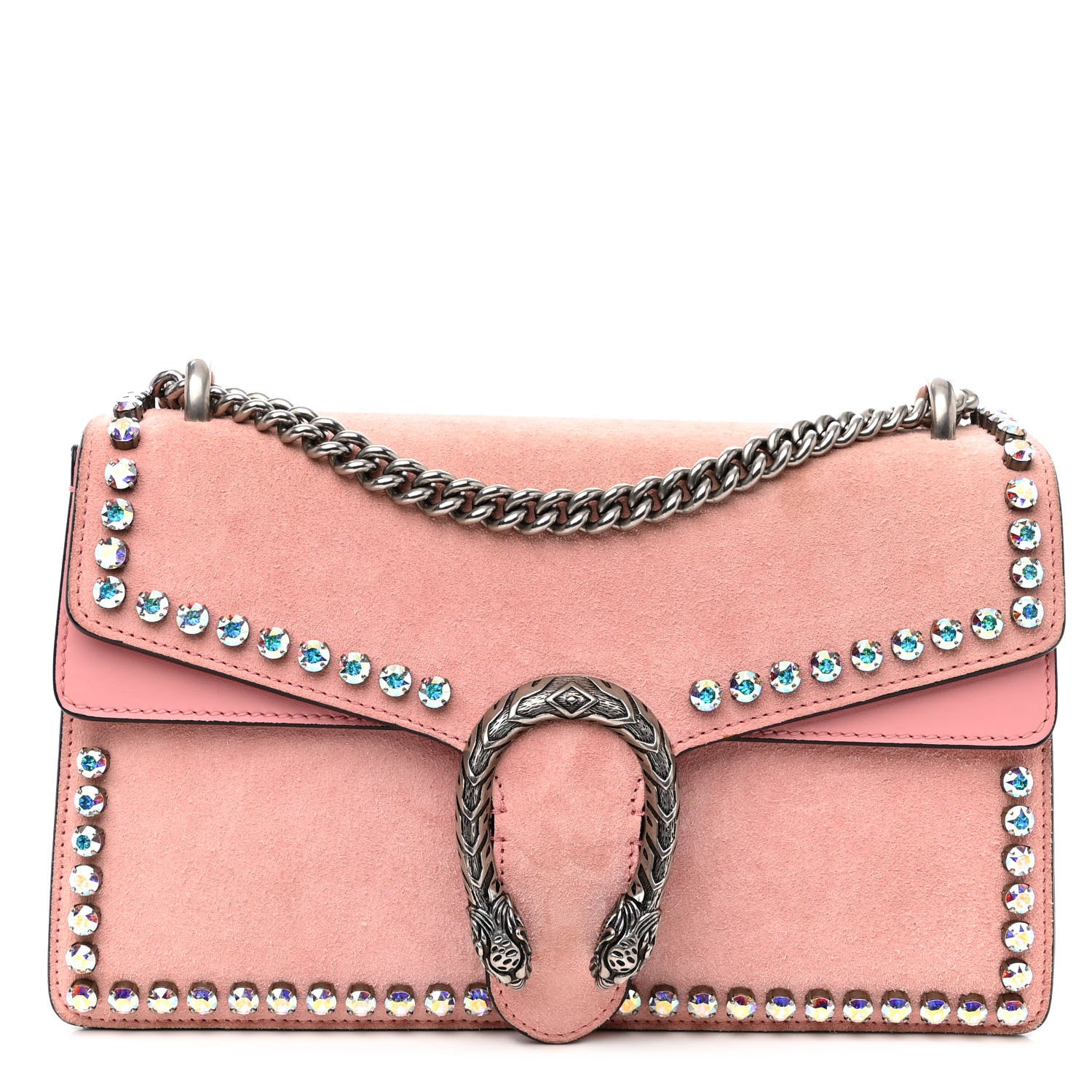 Gucci Suede Crystal Small Dionysus Shoulder Bag Peonia 1 of 10