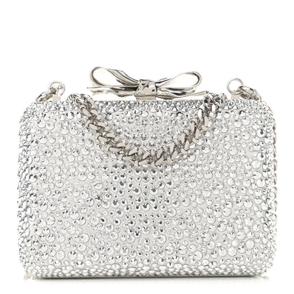 Christian Louboutin Crystal Strass Fiocco Box Clutch Silver 1 of 11