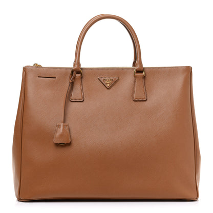 Prada Saffiano Lux Extra Large Galleria Double Zip Tote Caramel 1 of 10