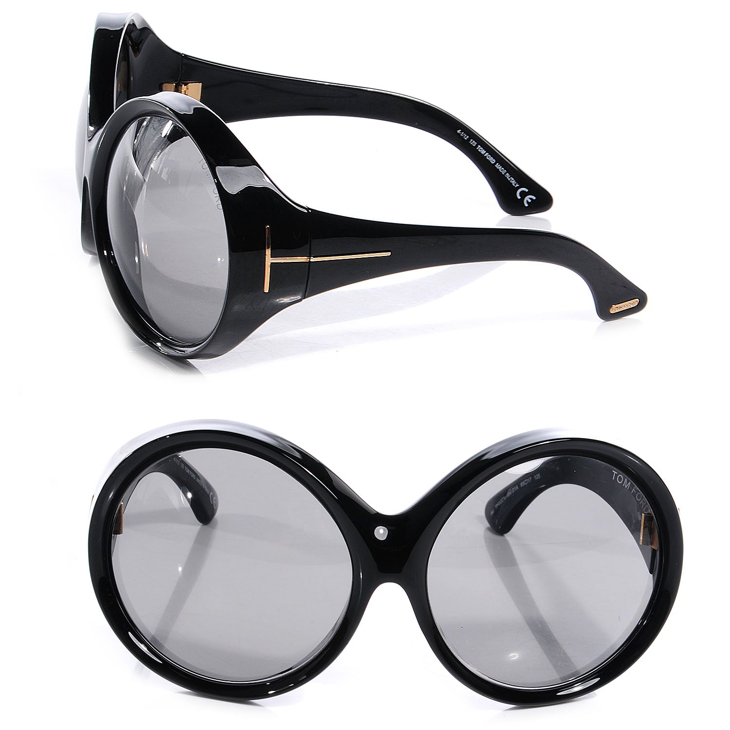 Tom Ford Ali Oversized Round Sunglasses Black 1 of 5