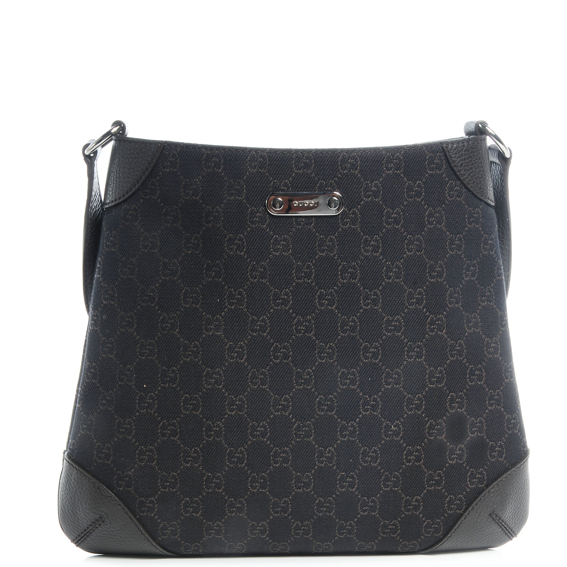 Gucci Denim Signature GG Shoulder Bag Brown 1 of 7