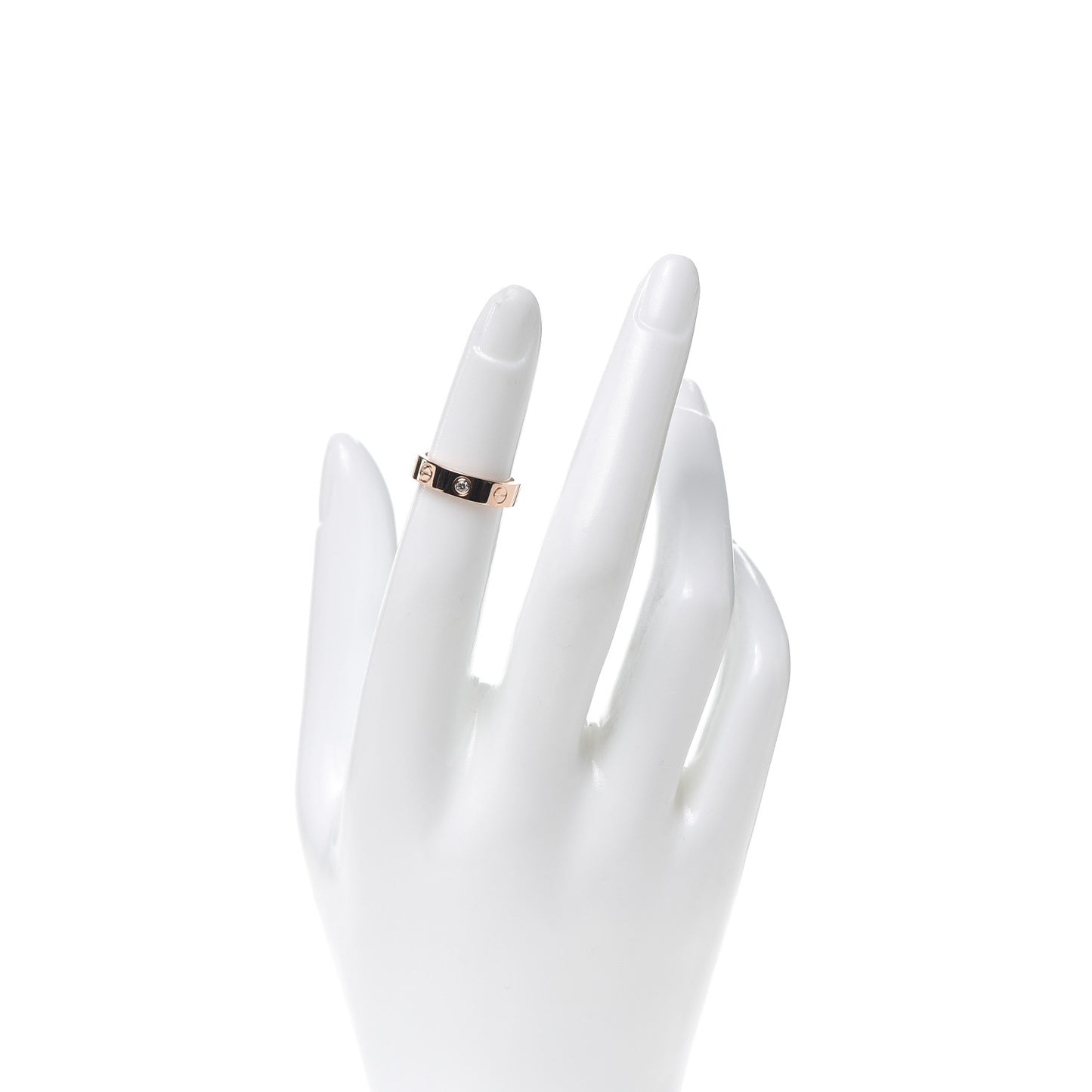 18K Pink Gold Diamond 4mm LOVE Wedding Band Ring 46 3.75