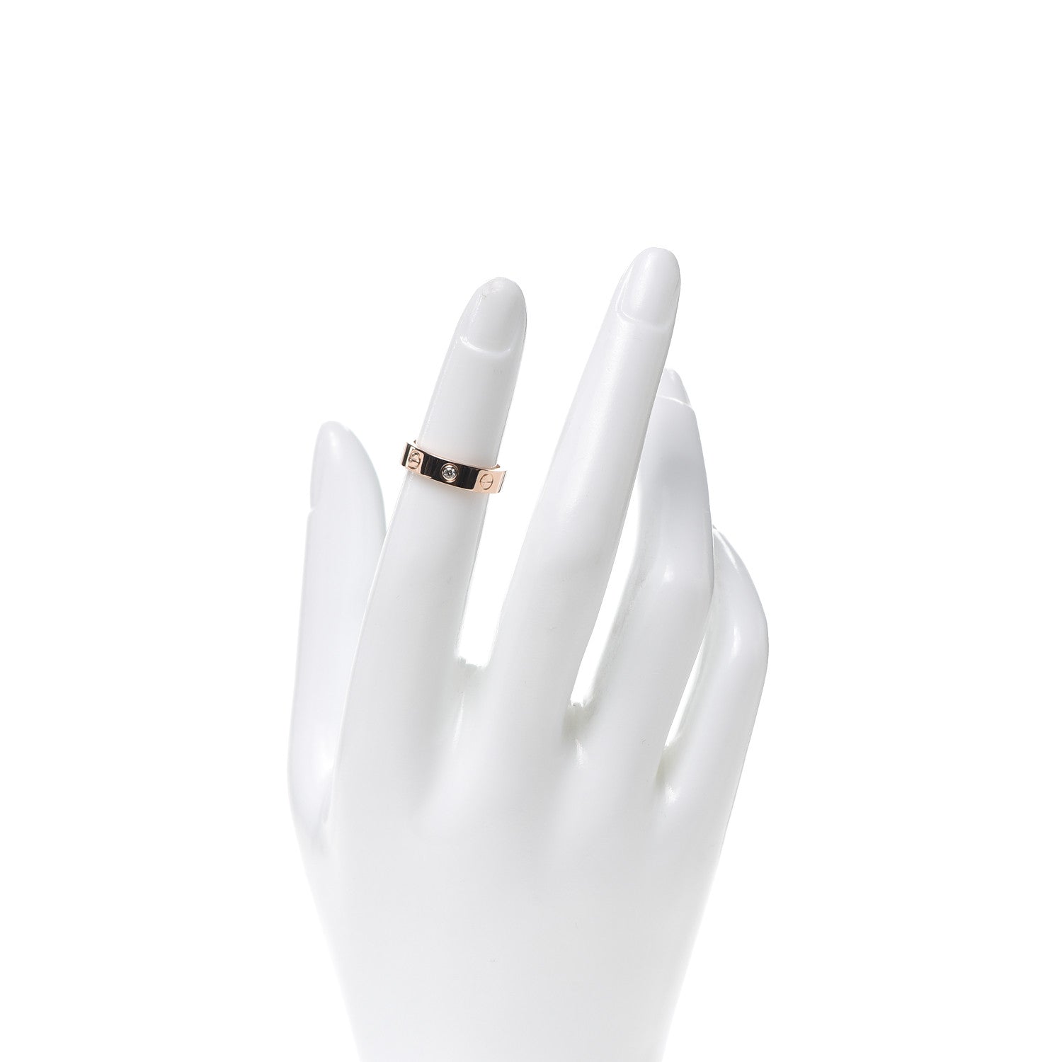 Cartier 18K Pink Gold Diamond 4mm LOVE Wedding Band Ring 46 3.75 2 of 4