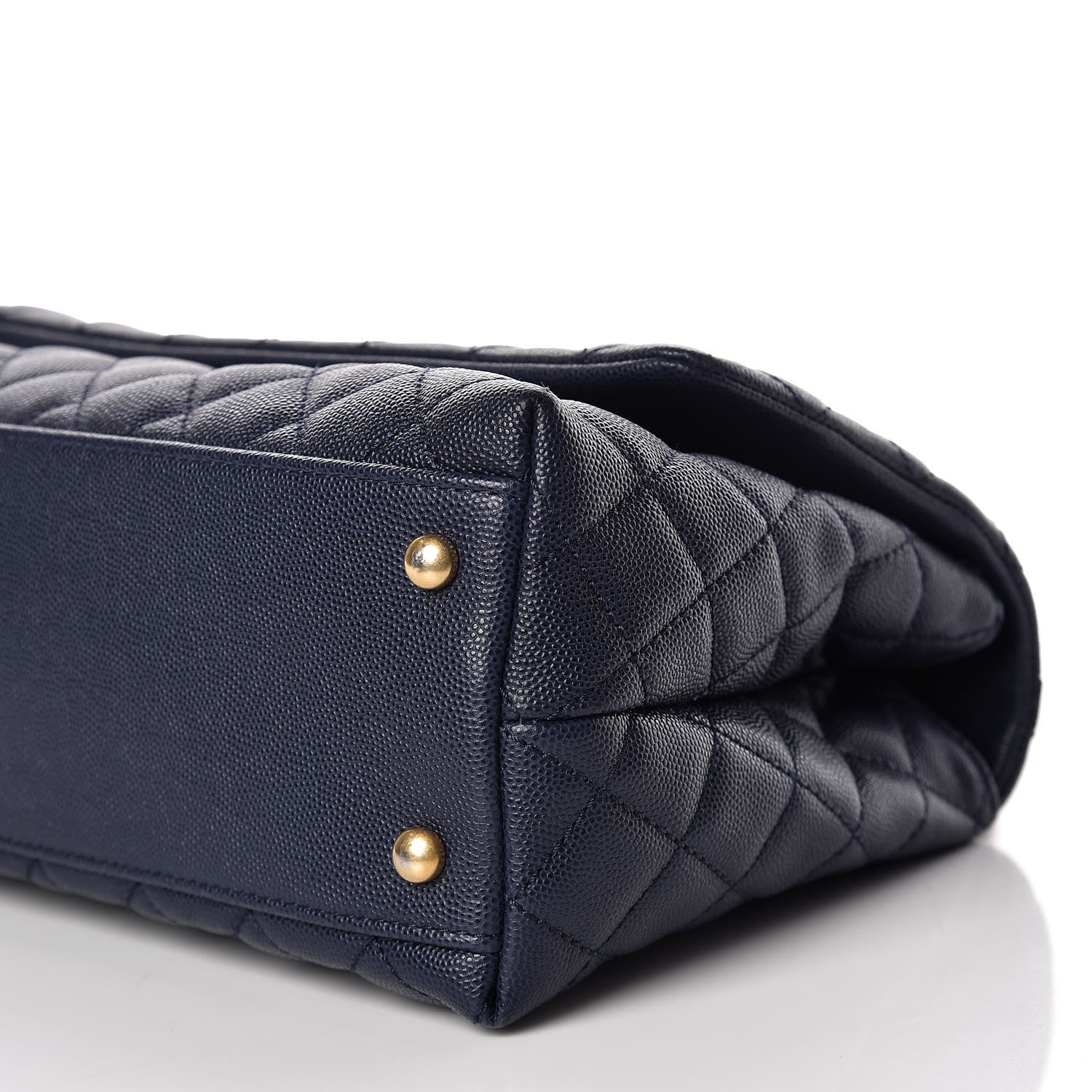 Chanel Caviar Elaphe Quilted Small Coco Handle Flap Navy 11 of 16