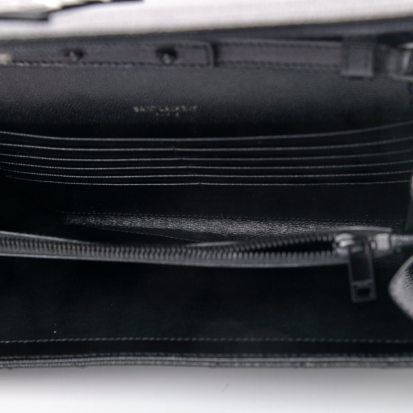 Grain De Poudre Matelasse Chevron Monogram Chain Wallet Black