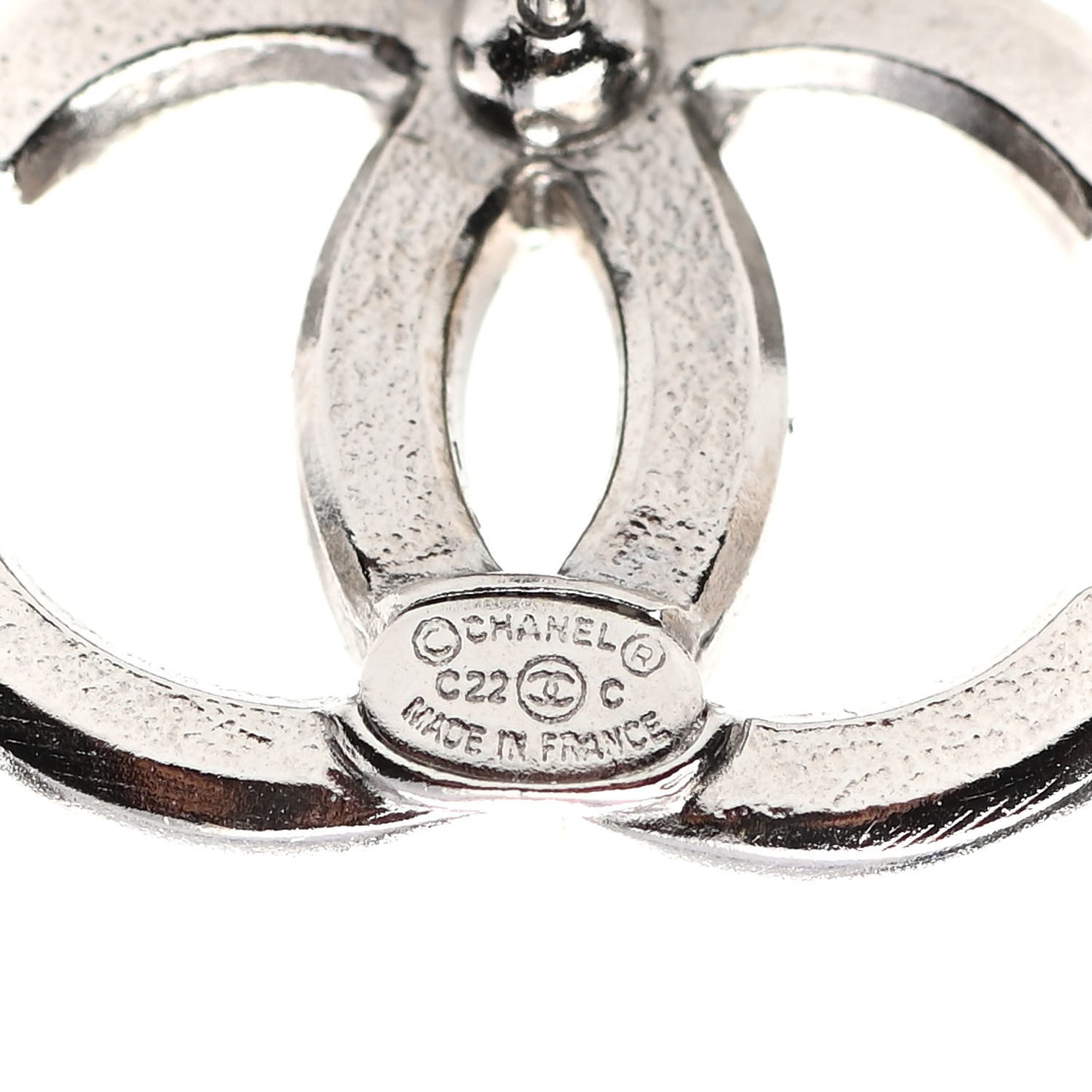 Crystal CC Earrings Silver