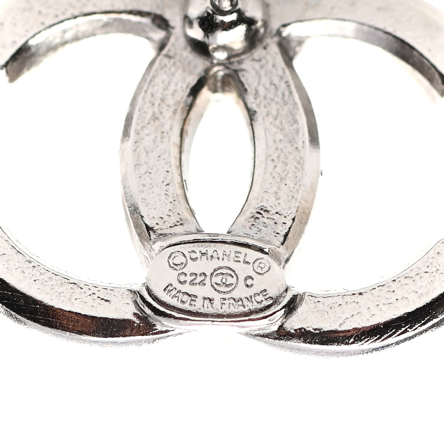 Chanel Crystal CC Earrings Silver 4 of 5