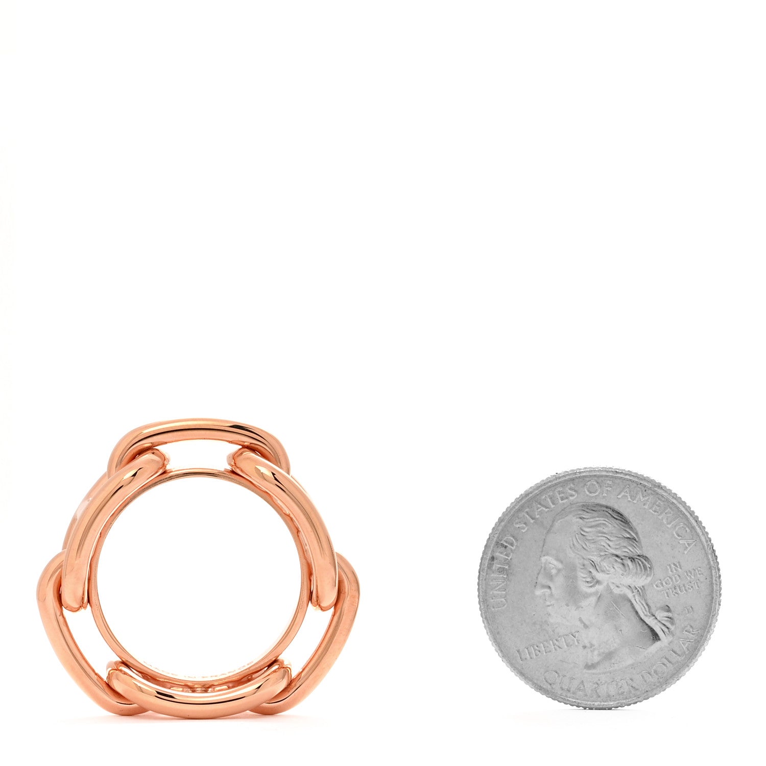 Hermes Plated Brass Regate Scarf Ring Plaqué Or Rose 2 of 5