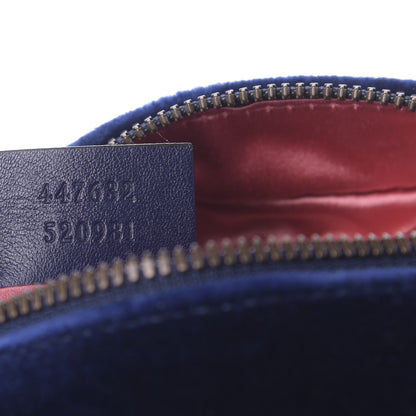 Gucci Velvet Matelasse Small GG Marmont Chain Shoulder Bag Cobalt 5 of 9