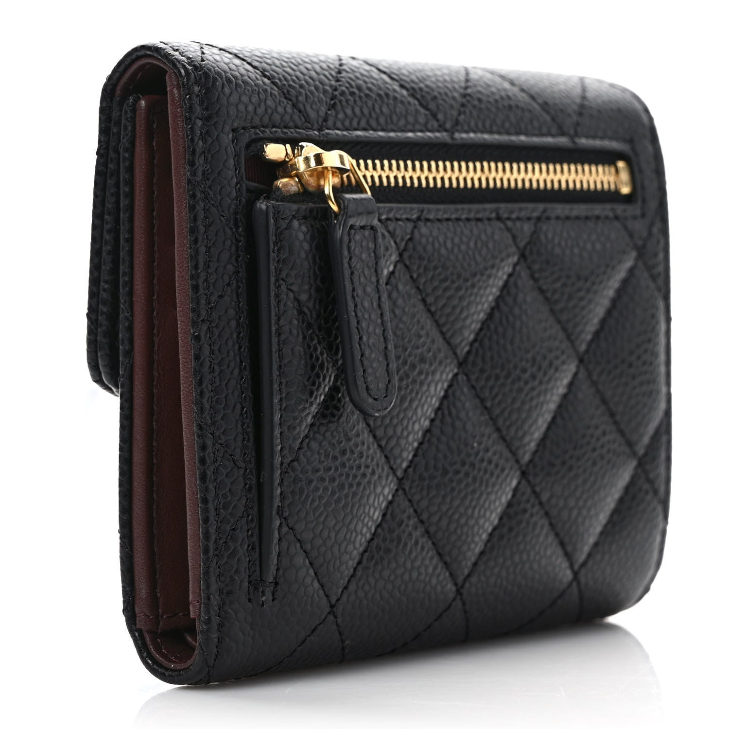 Chanel Caviar Quilted Compact Flap Wallet Black 3 of 8