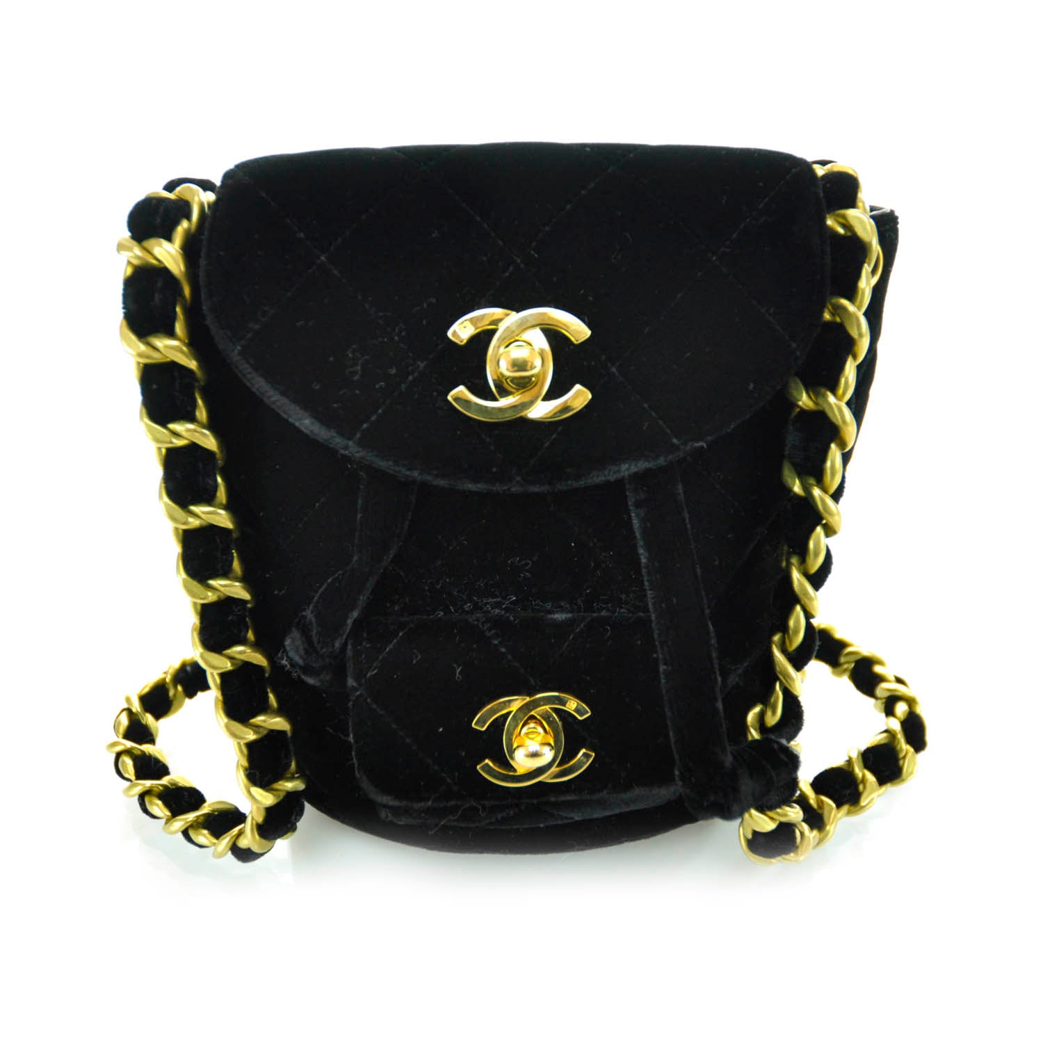 Chanel Velvet Quilted Small Backpack Black 1 of 12