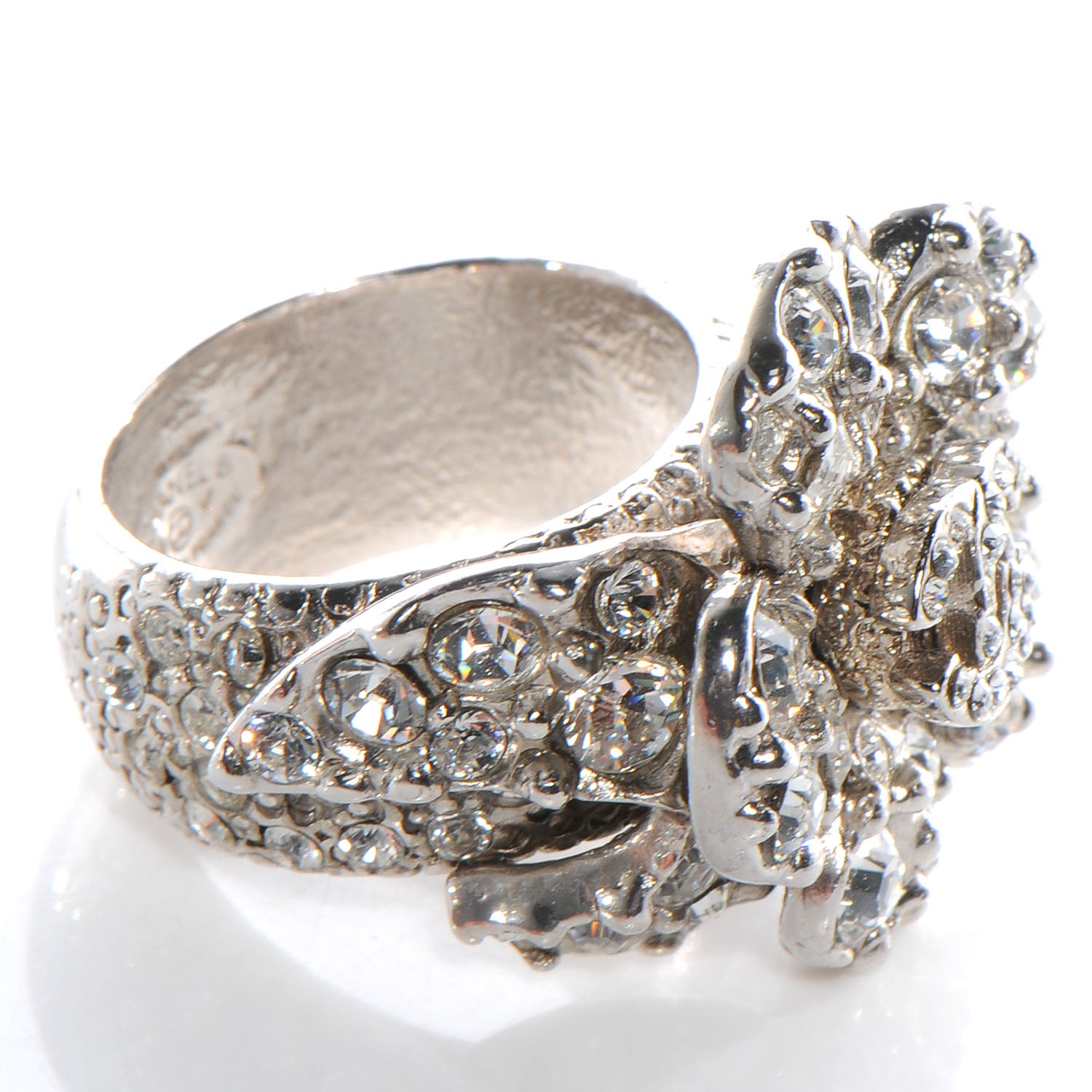 Chanel Swarovski Crystal Camellia Ring 6.5 3 of 5