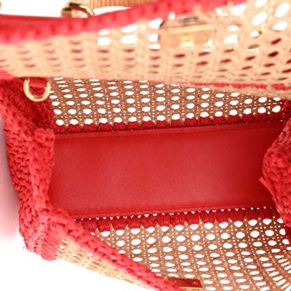 Dolce & Gabbana Woven Raffia Miss Sicily Satchel Red 5 of 10