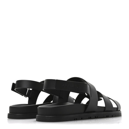 Hermes Calfskin Womens Genius Sandals 39.5 Black 5 of 9