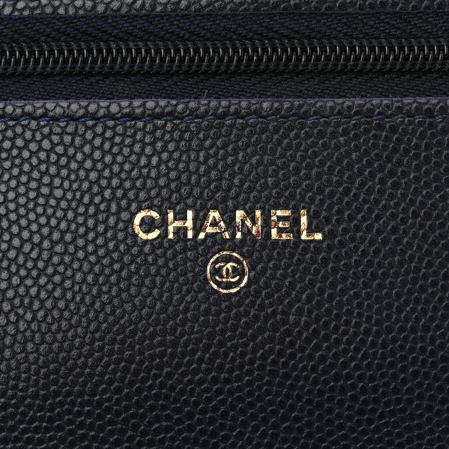 Chanel Caviar Quilted Wallet on Chain WOC Navy Blue 6 of 11