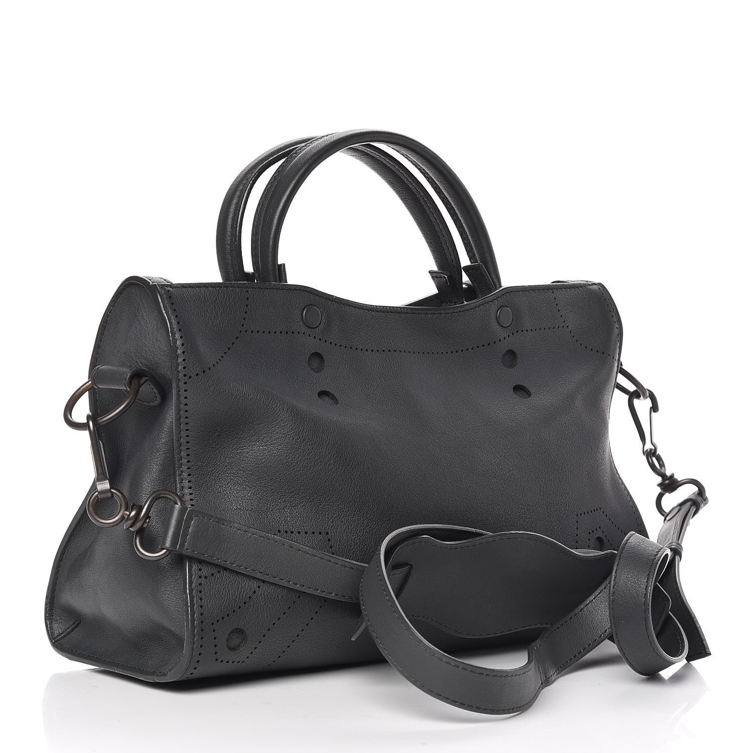 Balenciaga Veau Soyeux Perforated Blackout Hardware S City Gris Fossile 3 of 11