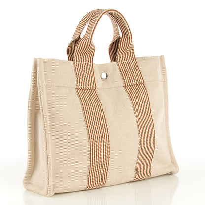 Hermes Cotton Canvas Tout Fourre PM Brown 4 of 10