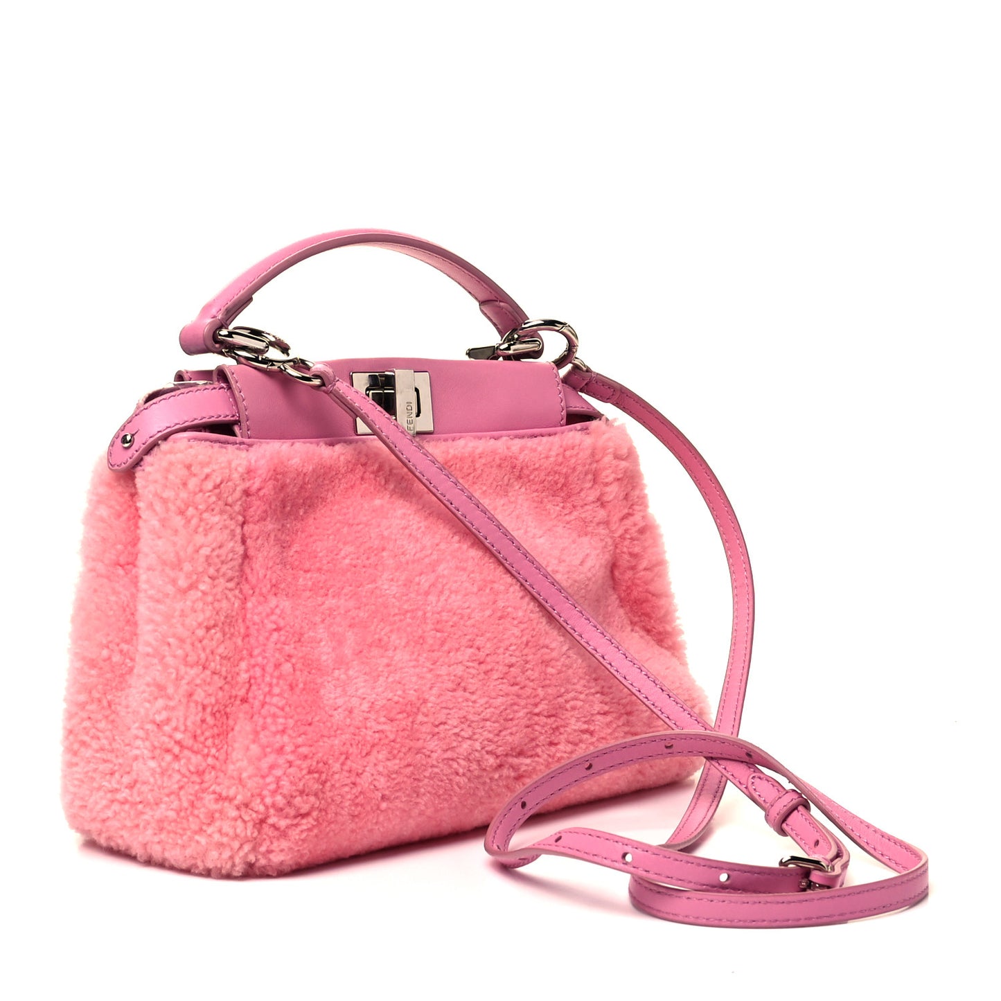 Shearling Nappa Mini Peekaboo Iconic Satchel Lollypop