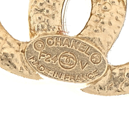Chanel Metal Crystal CC Earrings Gold 4 of 5