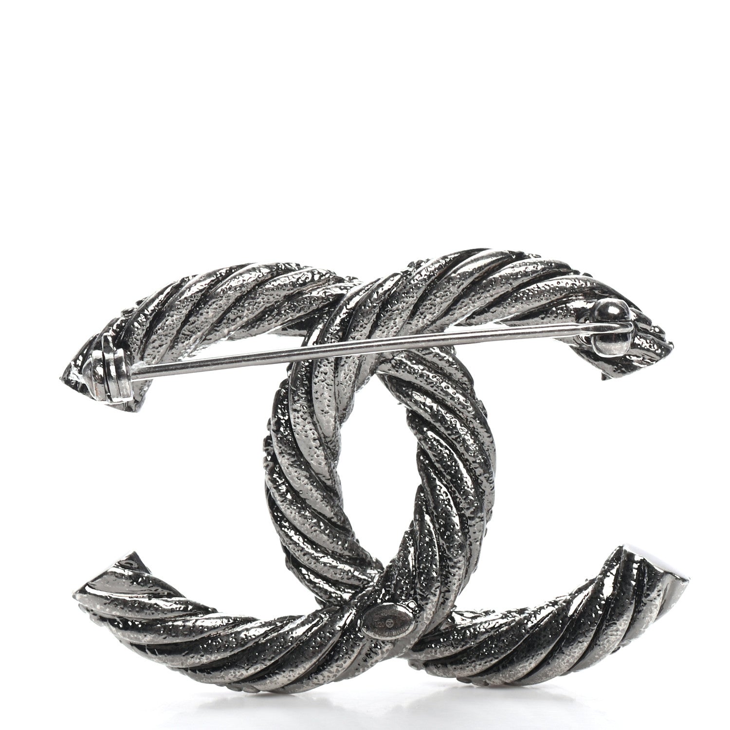 Chanel CC Chanel Logo Brooch Silver 3 of 4