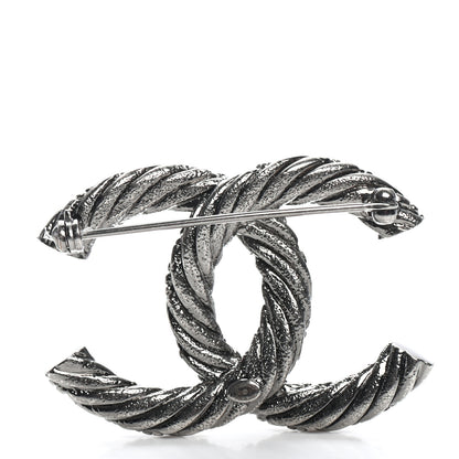 Chanel CC Chanel Logo Brooch Silver 3 of 4