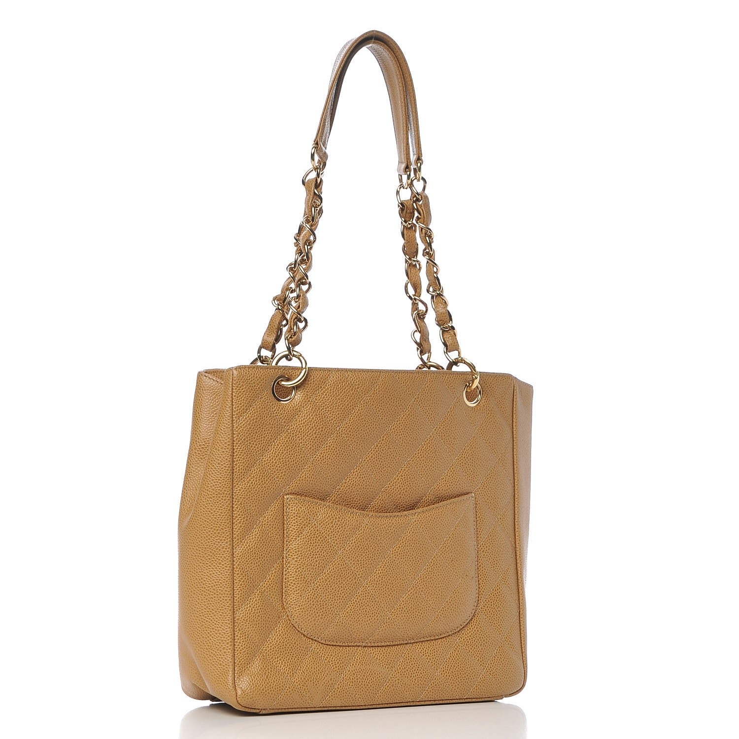 Chanel Caviar Quilted Petit Shopping Tote PST Beige 3 of 11