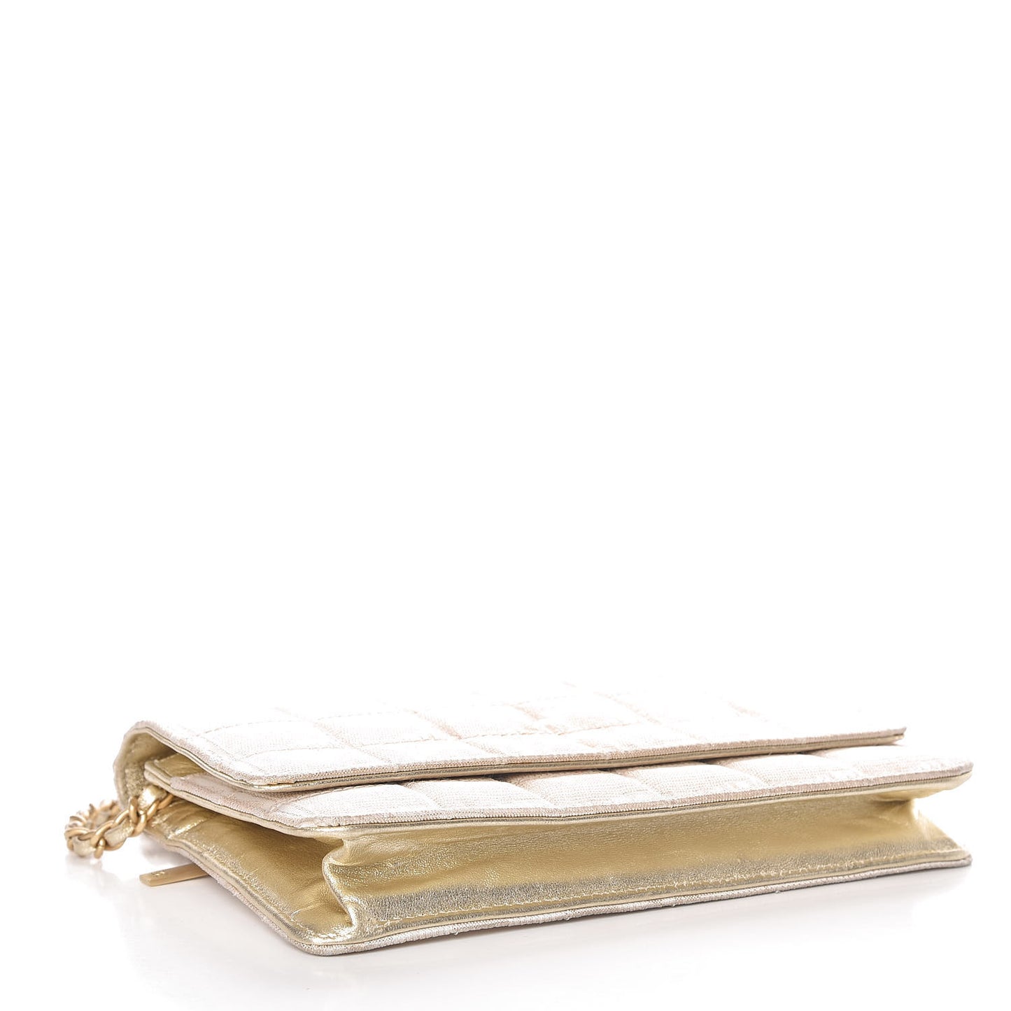 Nylon Travel Wallet On Chain WOC Metallic Gold