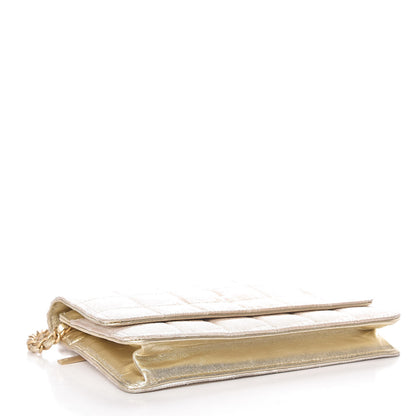 Chanel Nylon Travel Wallet On Chain WOC Metallic Gold 4 of 11