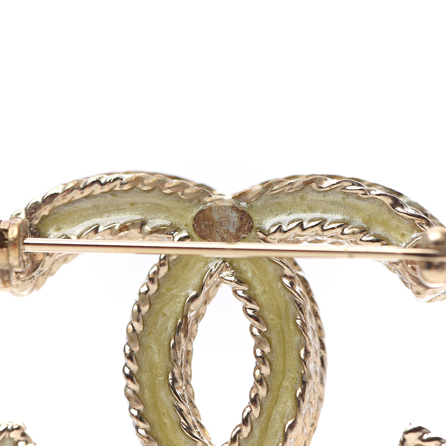 Chanel Crystal CC Brooch Pin Light Gold 3 of 4