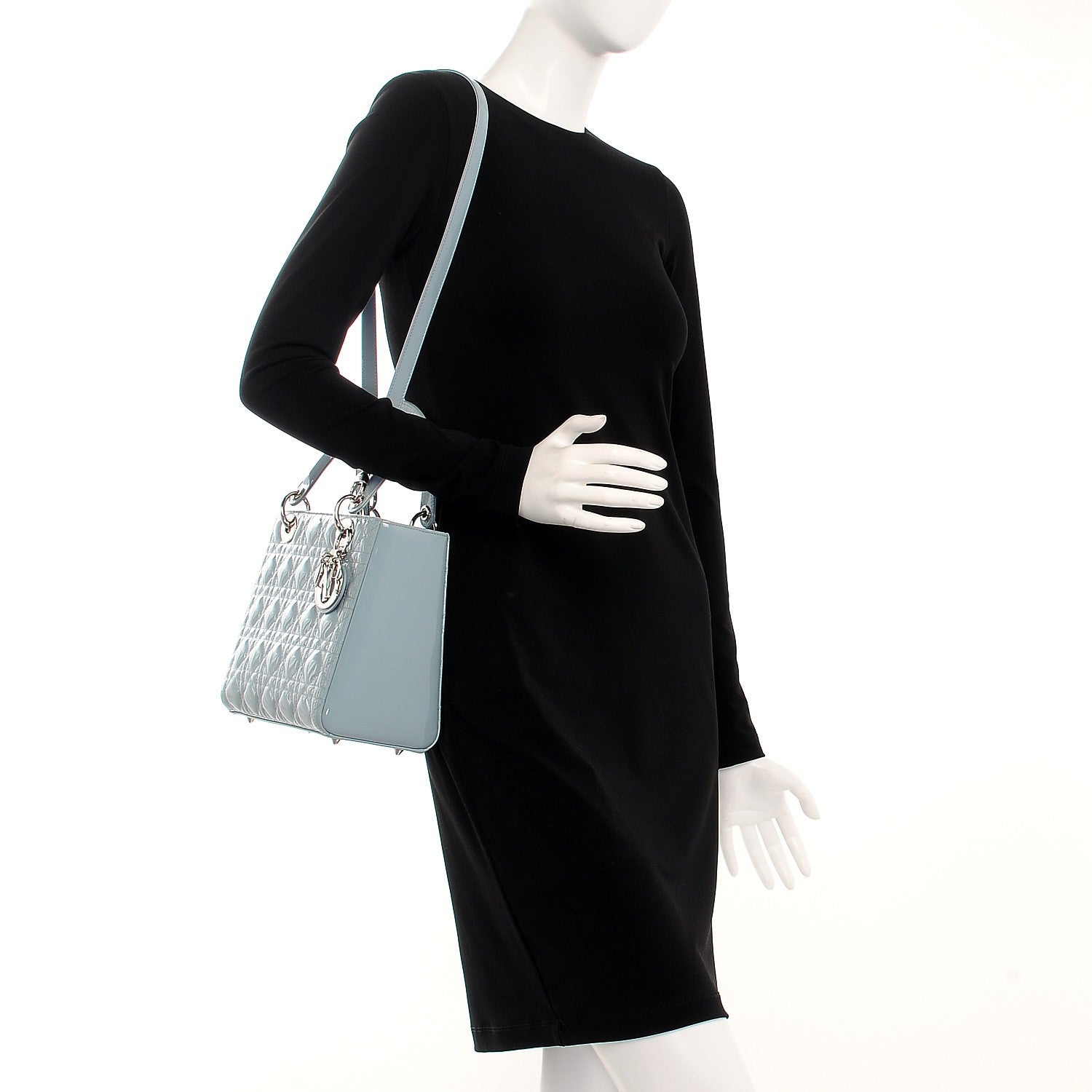 Christian Dior Patent Cannage Medium Lady Dior Light Blue 2 of 9