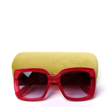 Gucci Acetate Square Frame Glitter GG0142S Sunglasses Pink 9 of 9