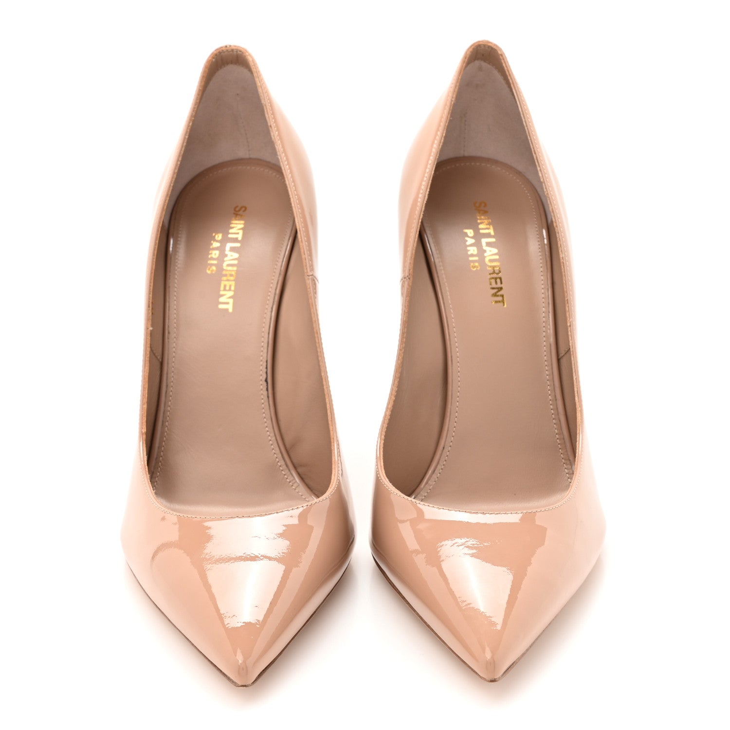 Saint Laurent Patent Anja 105 Pumps 40 Nude 2 of 14