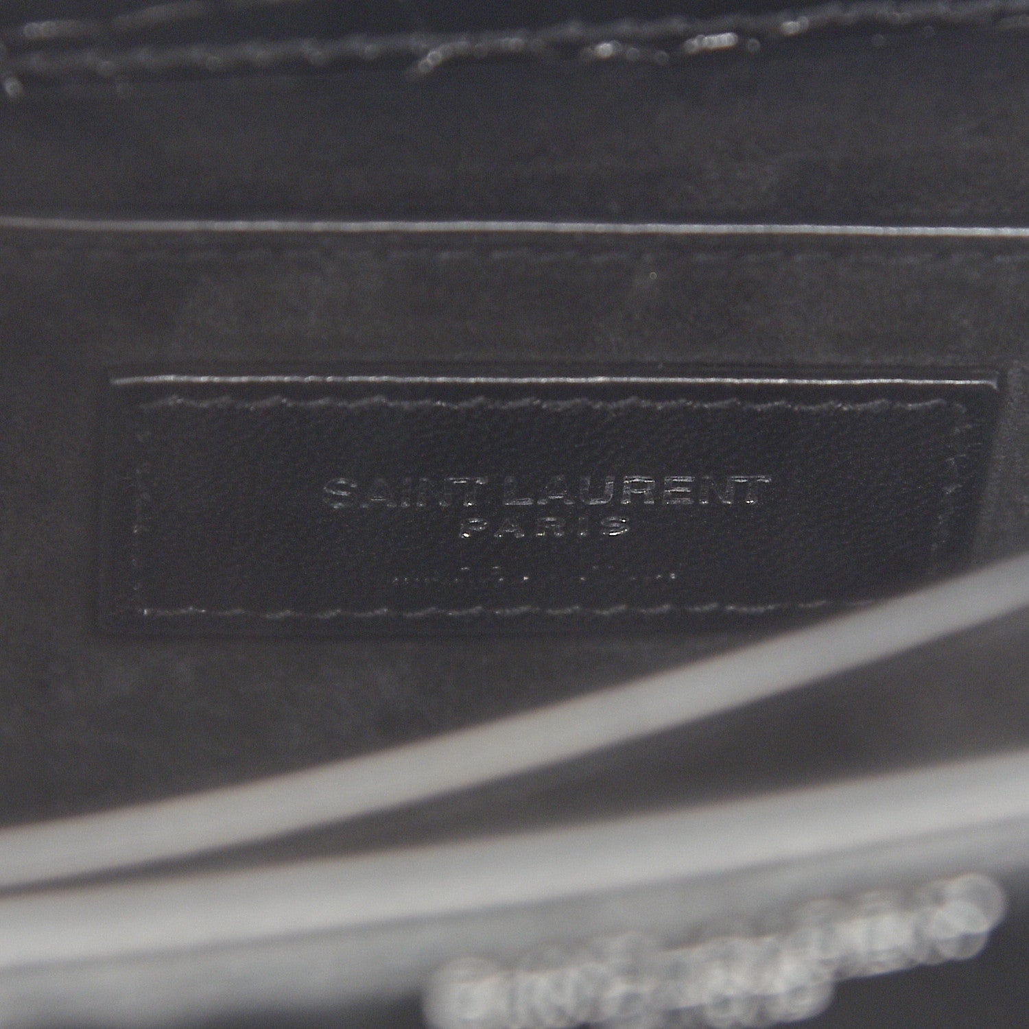 Saint Laurent Calfskin Crocodile Embossed Medium Monogram Sunset Black 6 of 8