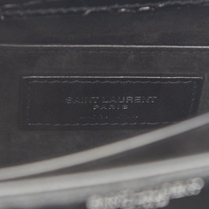 Saint Laurent Calfskin Crocodile Embossed Medium Monogram Sunset Black 6 of 8