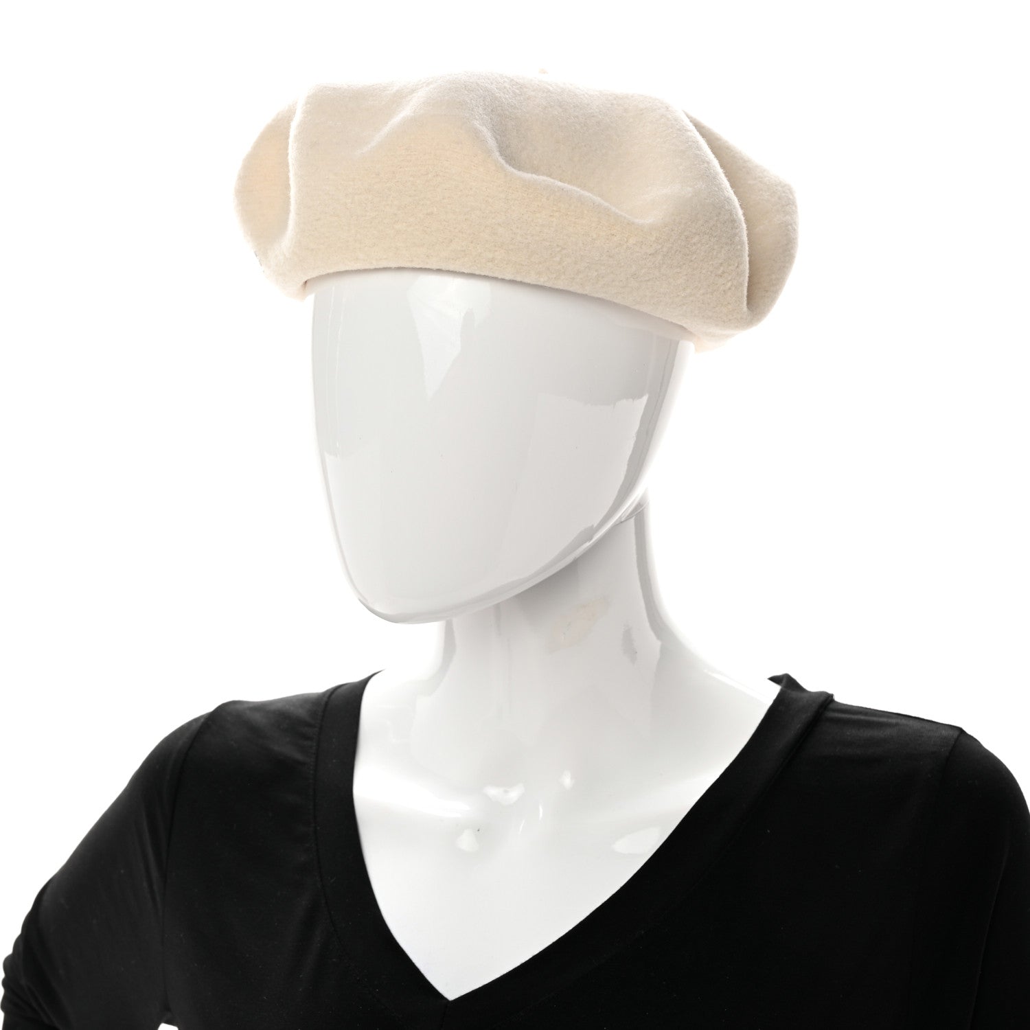 Hermes Merino Wool Bonnie Beret 56 Naturel 2 of 7