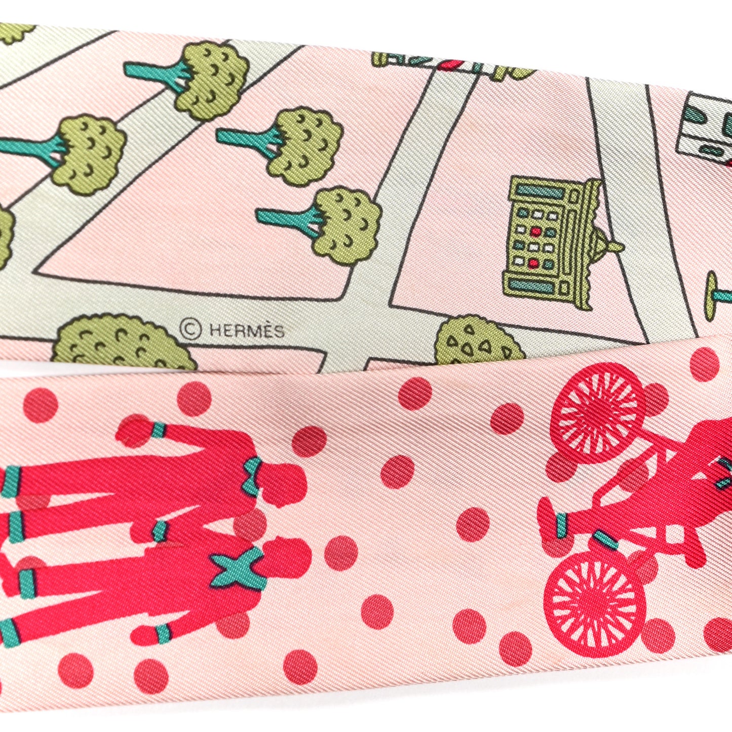 Silk Les Nouveaux Amoureux de Paris Twilly Rose Pale Vert Rose