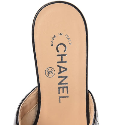 Chanel Lambskin Suede Quilted Mules 35 Black 6 of 9