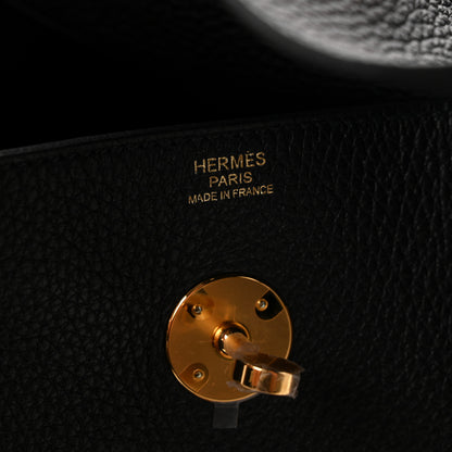 Hermes Taurillon Clemence Lindy 30 Black 6 of 11